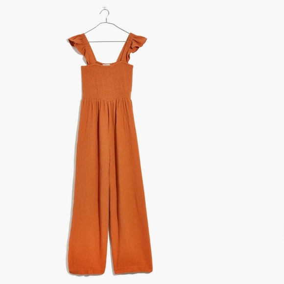 Madewell Pants - MADEWELL Lightspun Lucie Flutter-Sleeve Jumpsuit Size 6